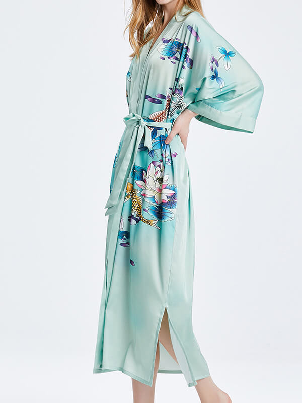 frisør middelalderlig Rindende 16 Momme Water Lily Print Long Silk Kimono Robe [FS139] - $179.00 :  FreedomSilk, Best Silk Pillowcases, Silk Sheets, Silk Pajamas For Women,  Silk Nightgowns Online Store