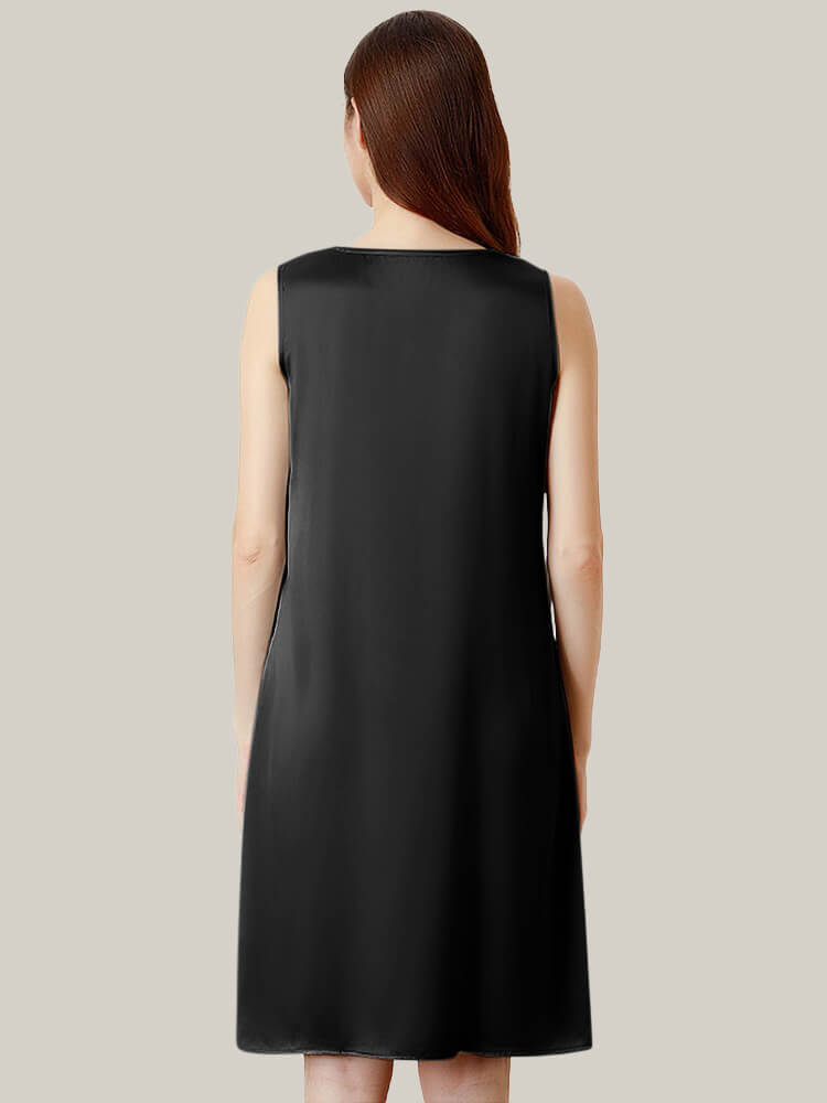 19 Momme Fashion Paneled Sleeveless Silk Nightdress