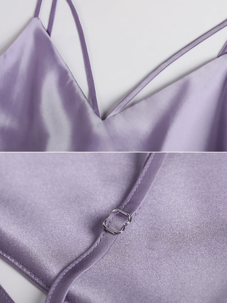 22 Momme V-Neck Silk Slip Dress Silk Mini Nightgown