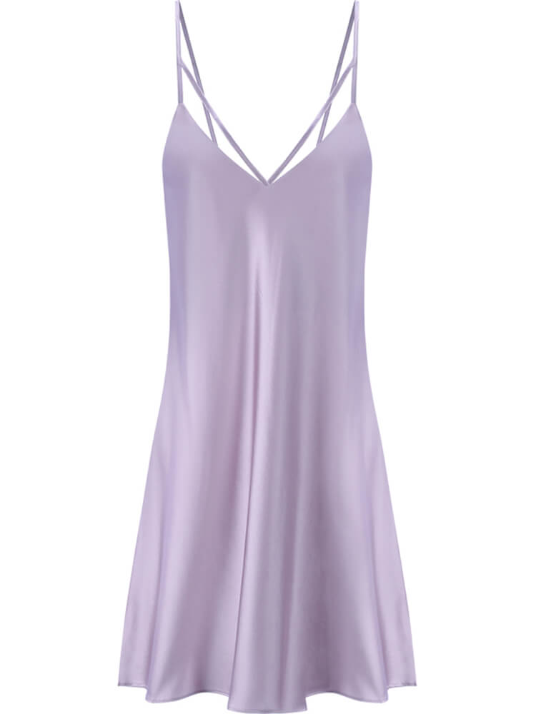22 Momme V-Neck Silk Slip Dress Silk Mini Nightgown