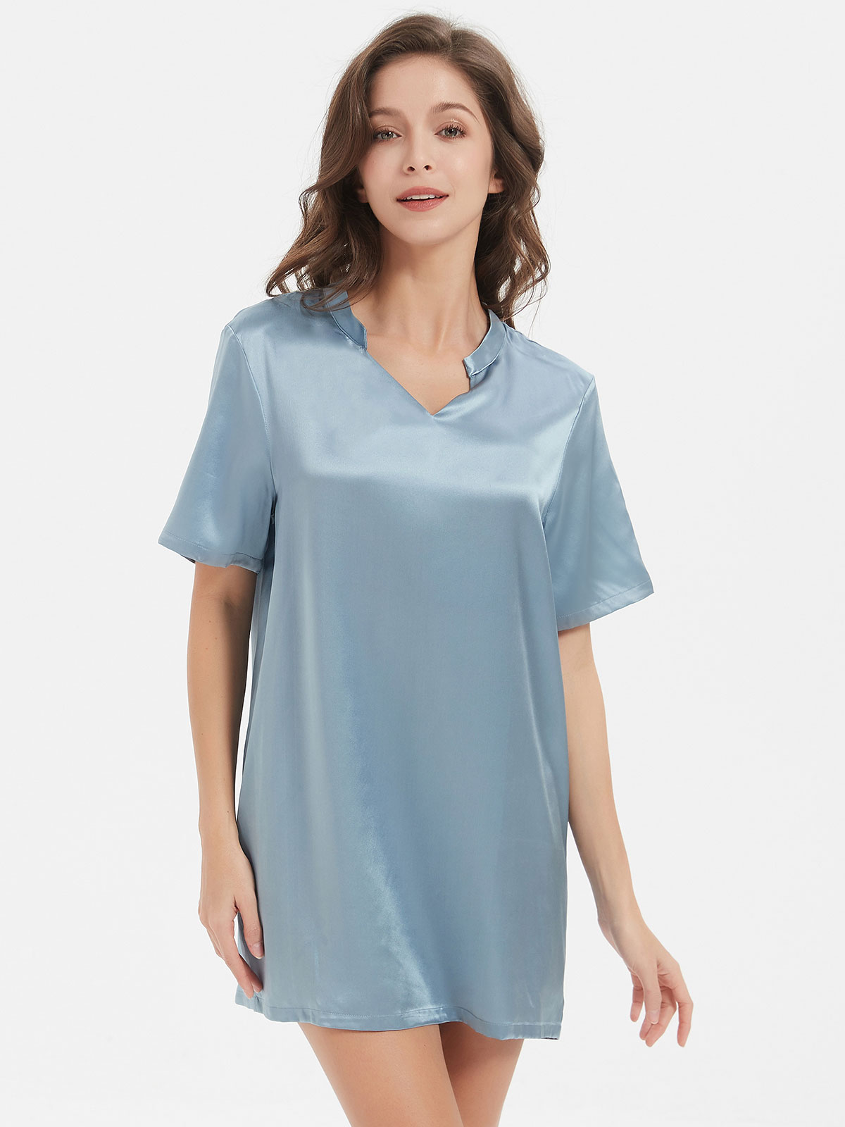 19 Momme Elegant Silk Nightwear With Short Sleeves