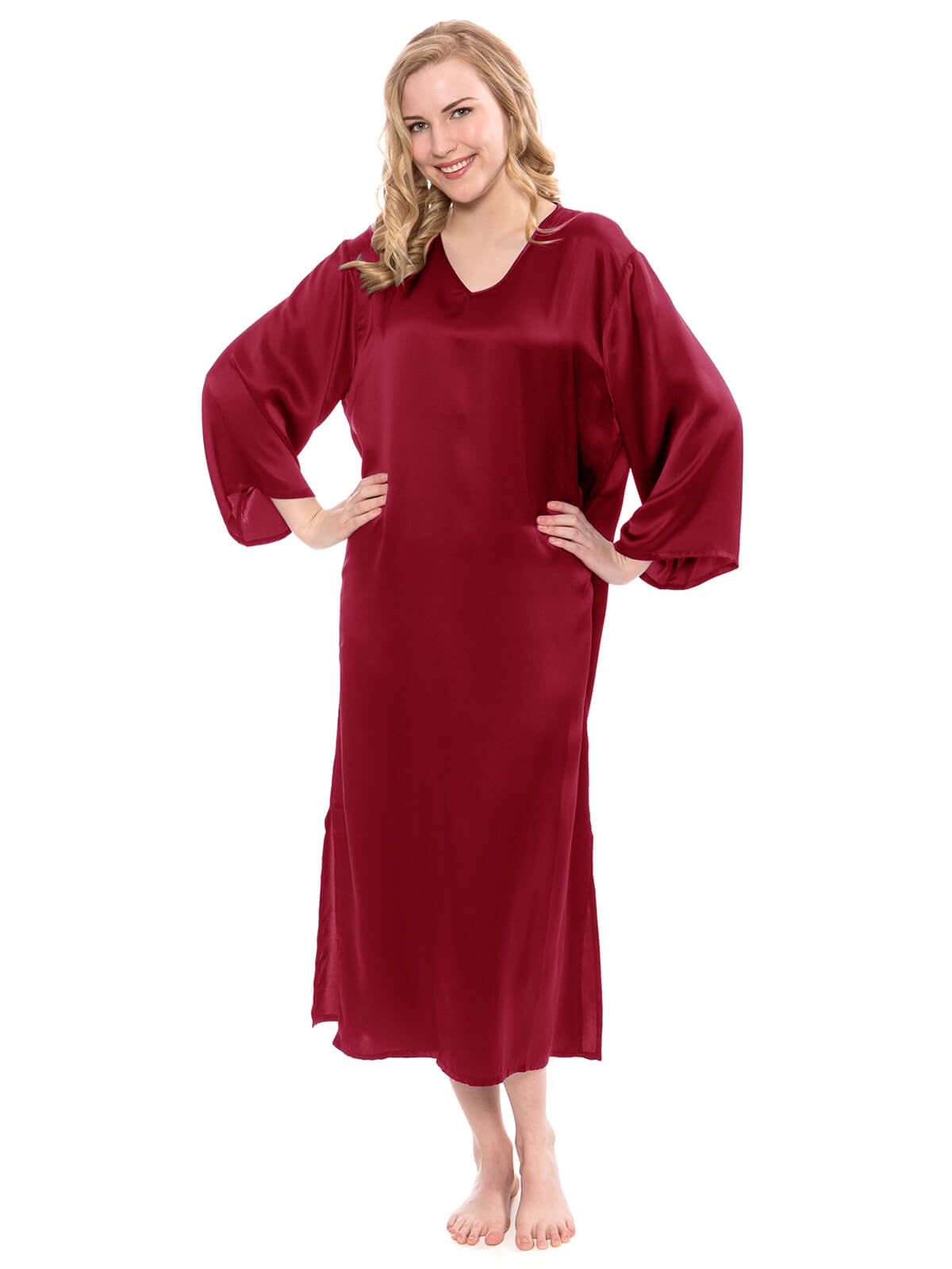 Womens Classic Pure Mulberry Silk Caftan