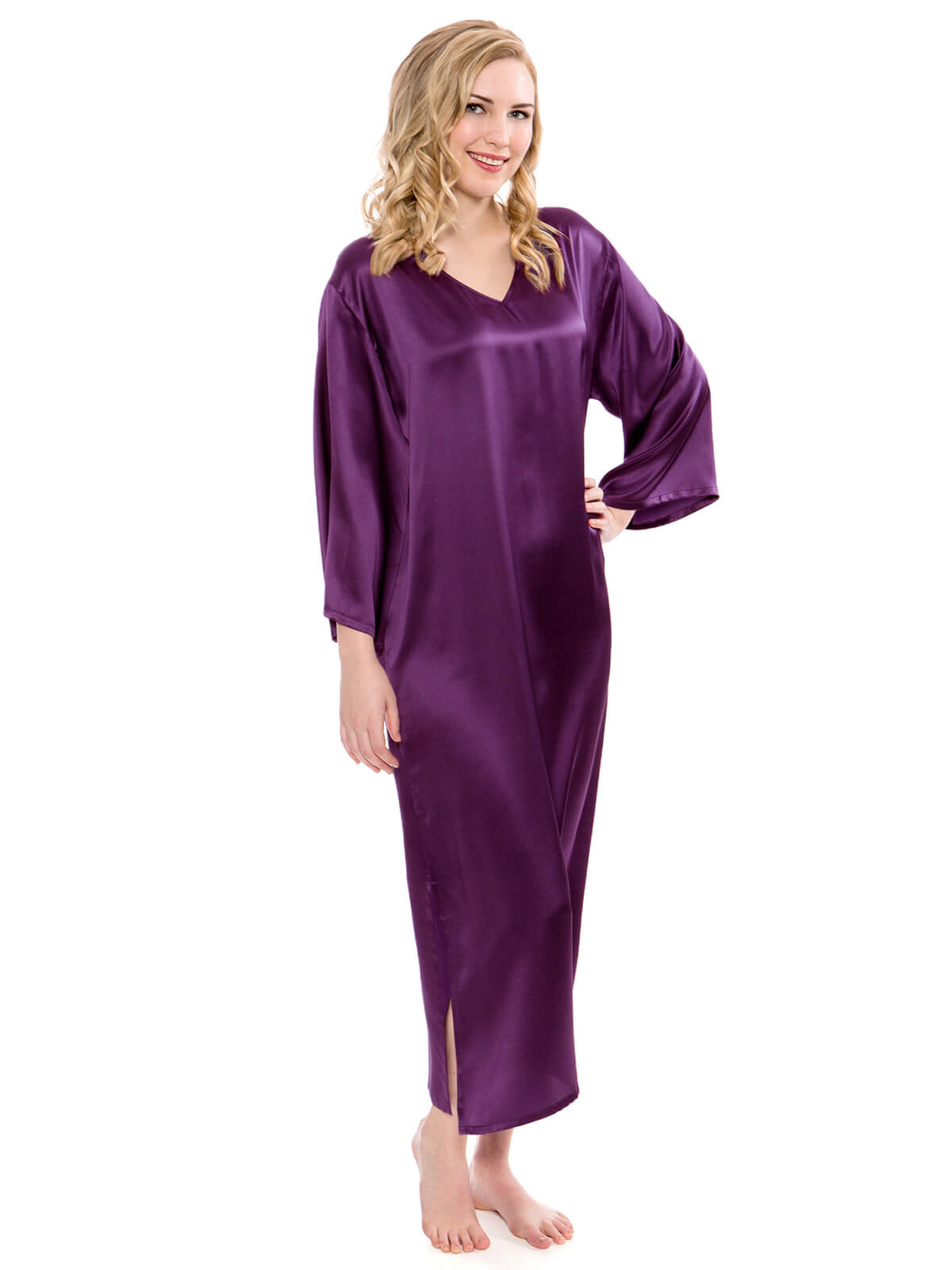 Womens Classic Pure Mulberry Silk Caftan