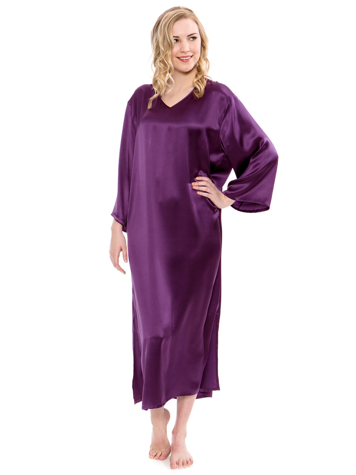 Womens Classic Pure Mulberry Silk Caftan