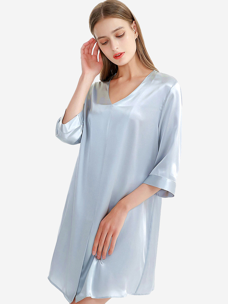 19 Momme Comfy Loose Long Silk Nightgown for Women