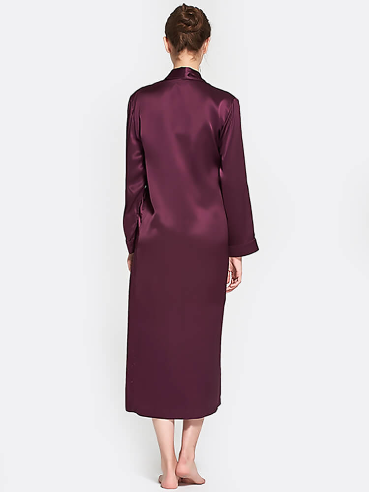 22 Momme Luxurious Long Mulberry Silk Nightgown and Robe Set