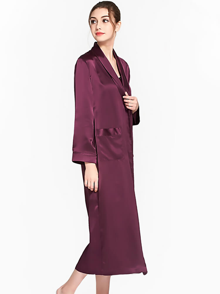 22 Momme Luxurious Long Mulberry Silk Nightgown and Robe Set