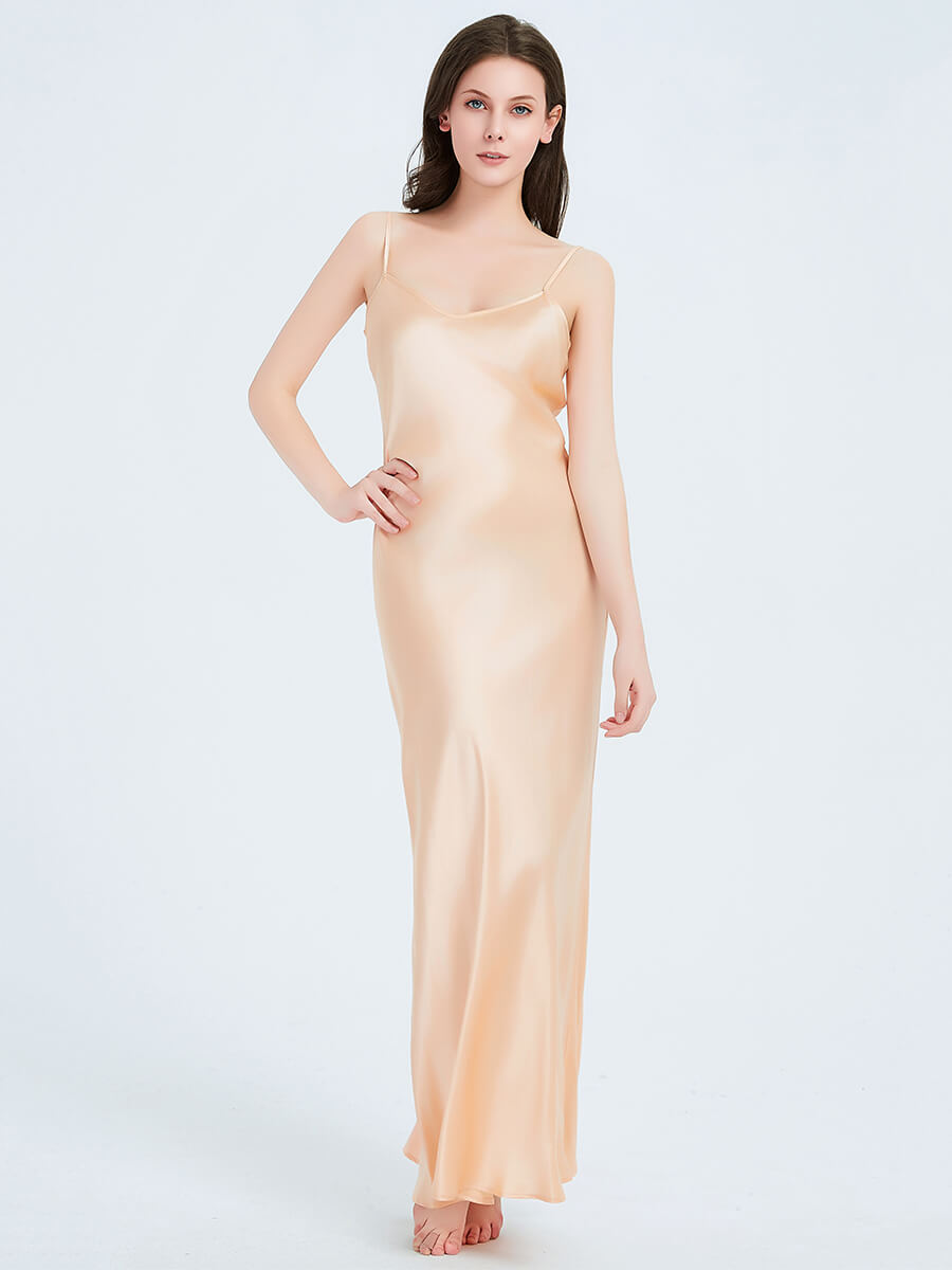 22 Momme Luxurious Floor Length Silk Slip Nightgown