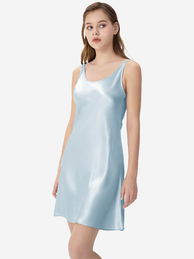 19 Momme Pure Silk Chemise With Double Shoulder Straps