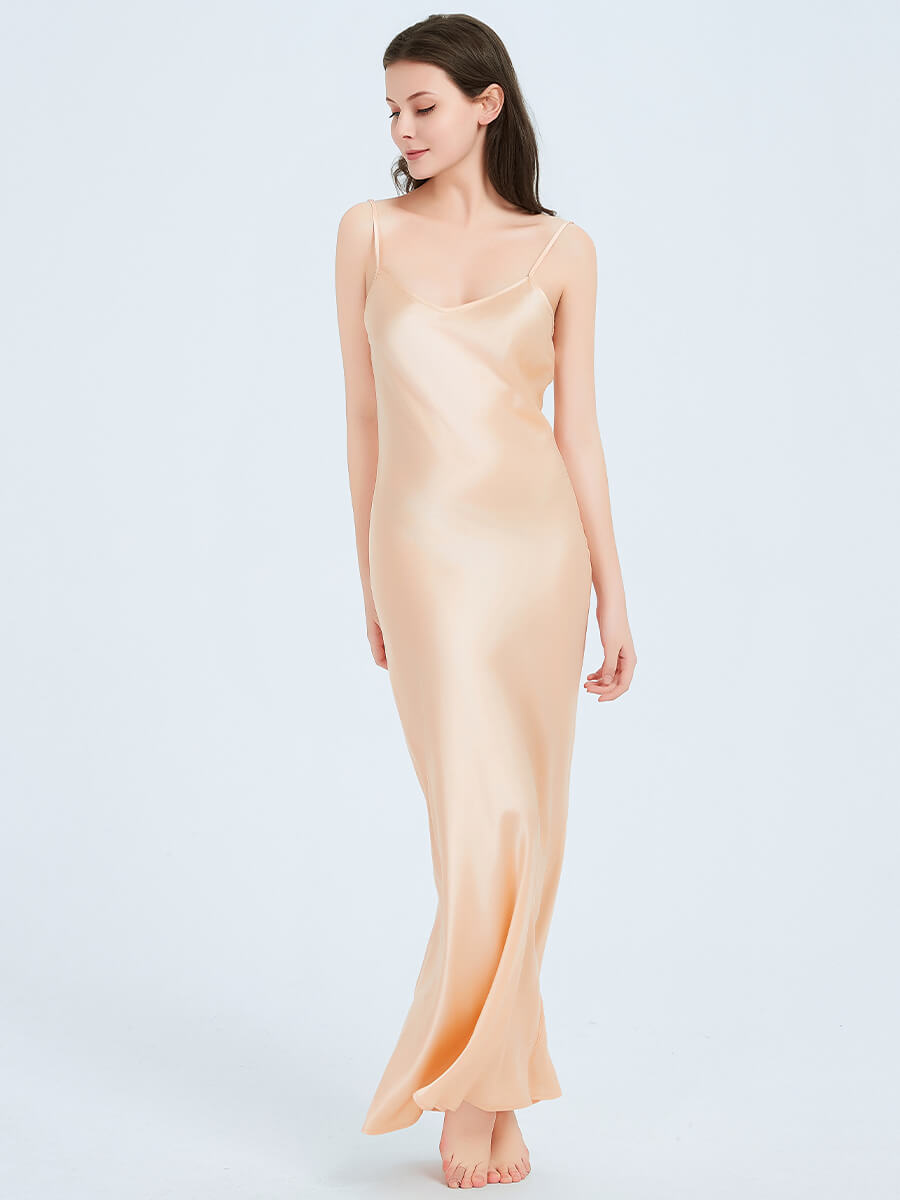 22 Momme Luxurious Floor Length Silk Slip Nightgown