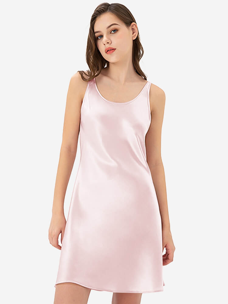 19 Momme Pure Silk Chemise With Double Shoulder Straps