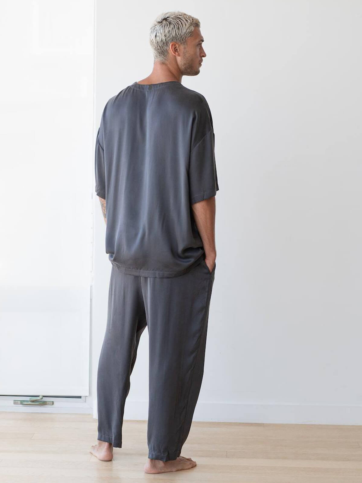 Short Silk Pajama Set for Men