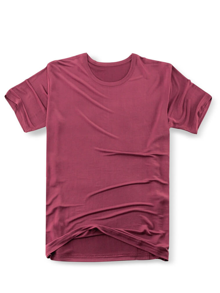 Mens Pure Mulberry Silk Knitted Round Neck T-shirts