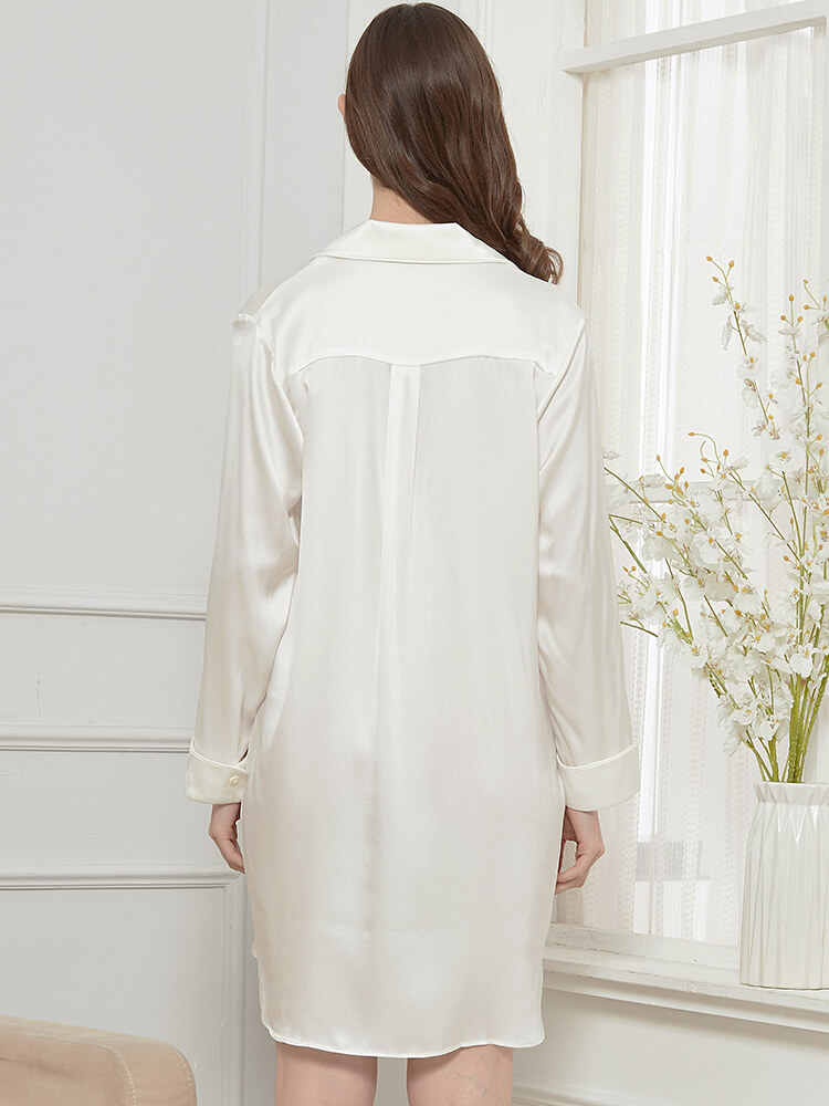 22 Momme Luxurious Long Sleeve Silk Nightshirt for Women