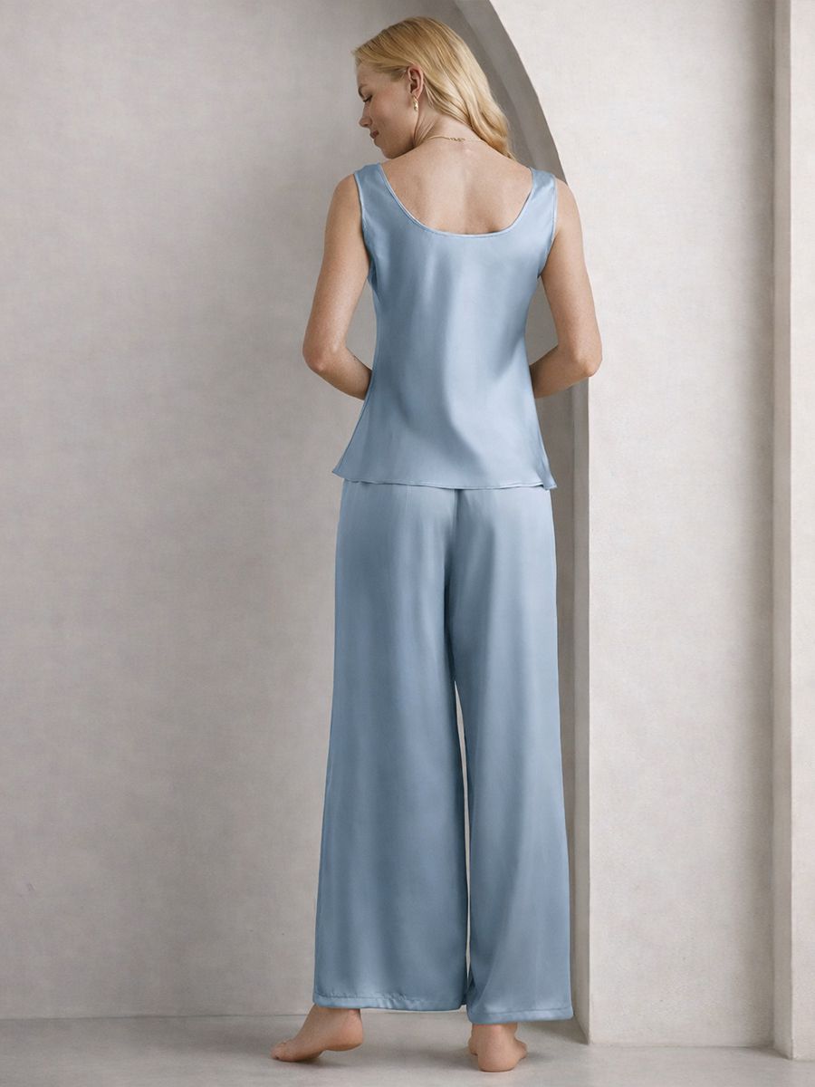 22 Momme Silk Tank Top and Wide-Leg Pants Pajama Set for Women