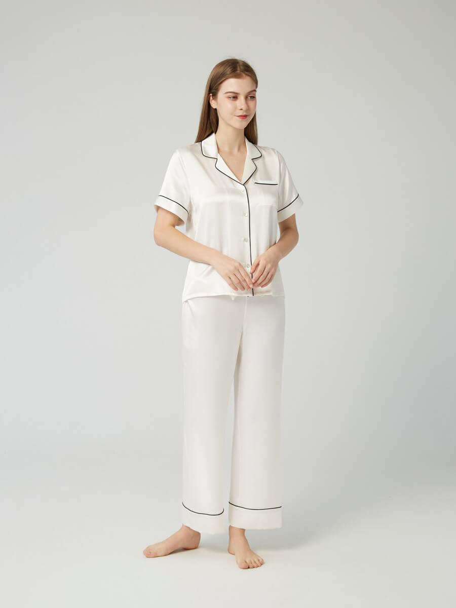 30 Momme Short-sleeve Silk Pajama Sets - Wear at home and beyond