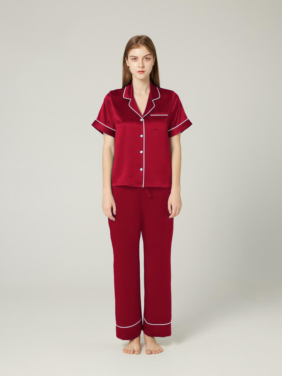 30 Momme Short-sleeve Silk Pajama Sets - Wear at home and beyond