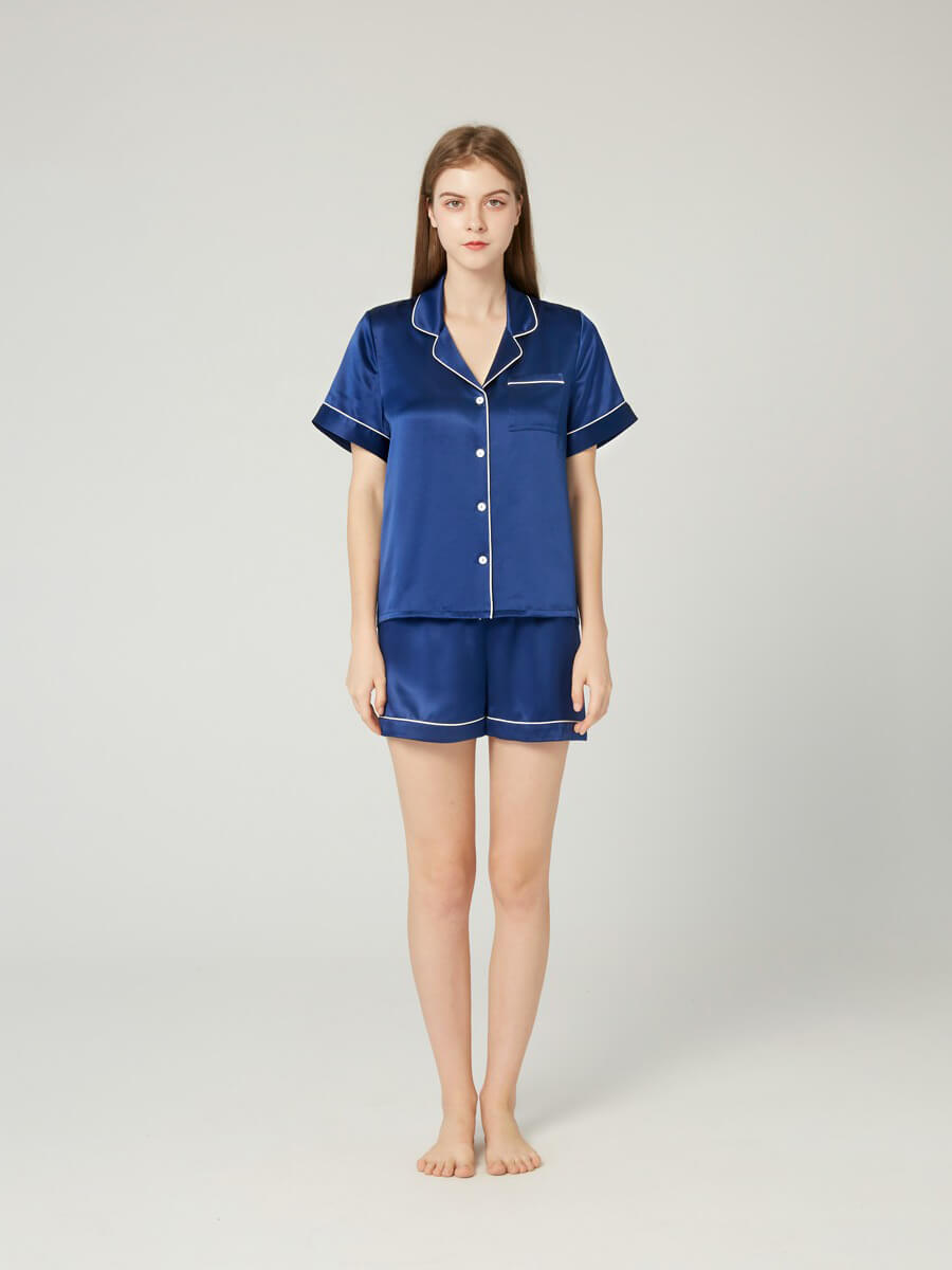 30 Momme Silk Pyjamas Shorts Sets Wear at home and beyond LU003