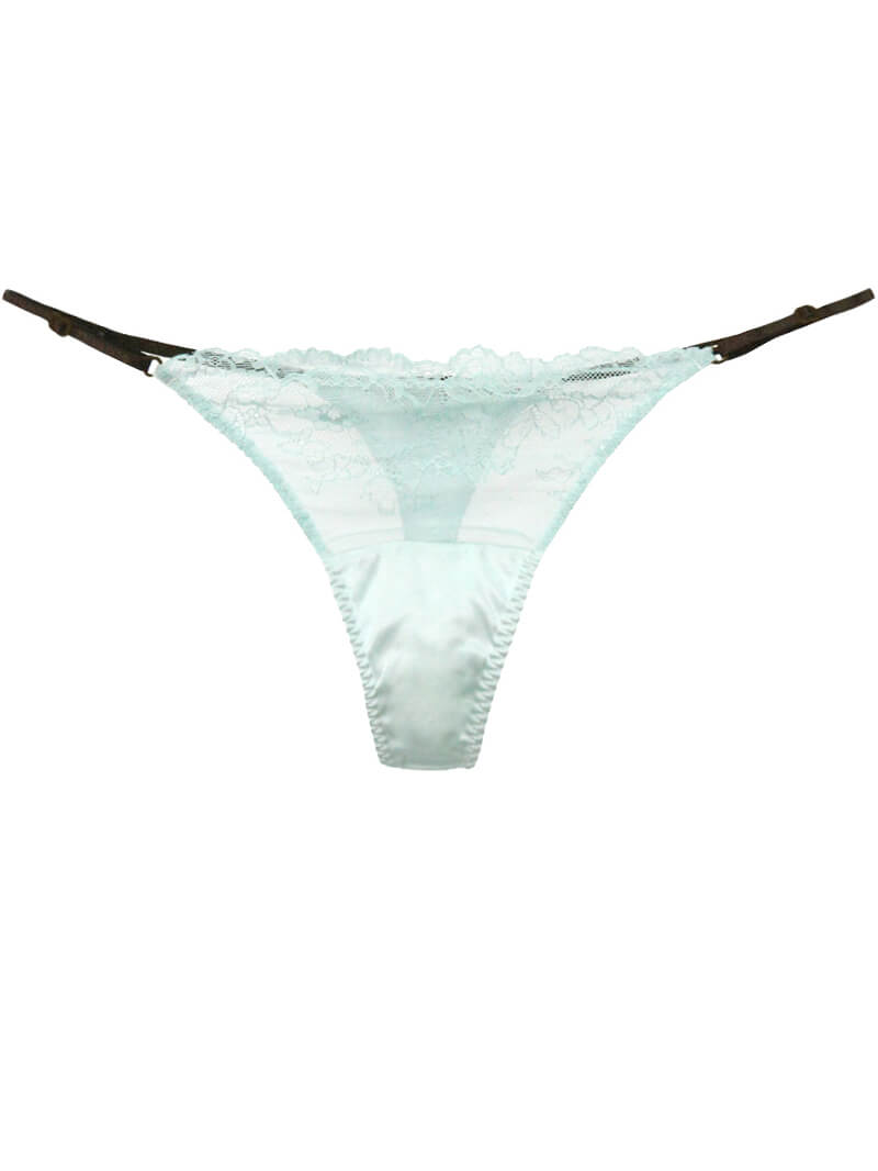 Floral Mesh Silk Thong Panty