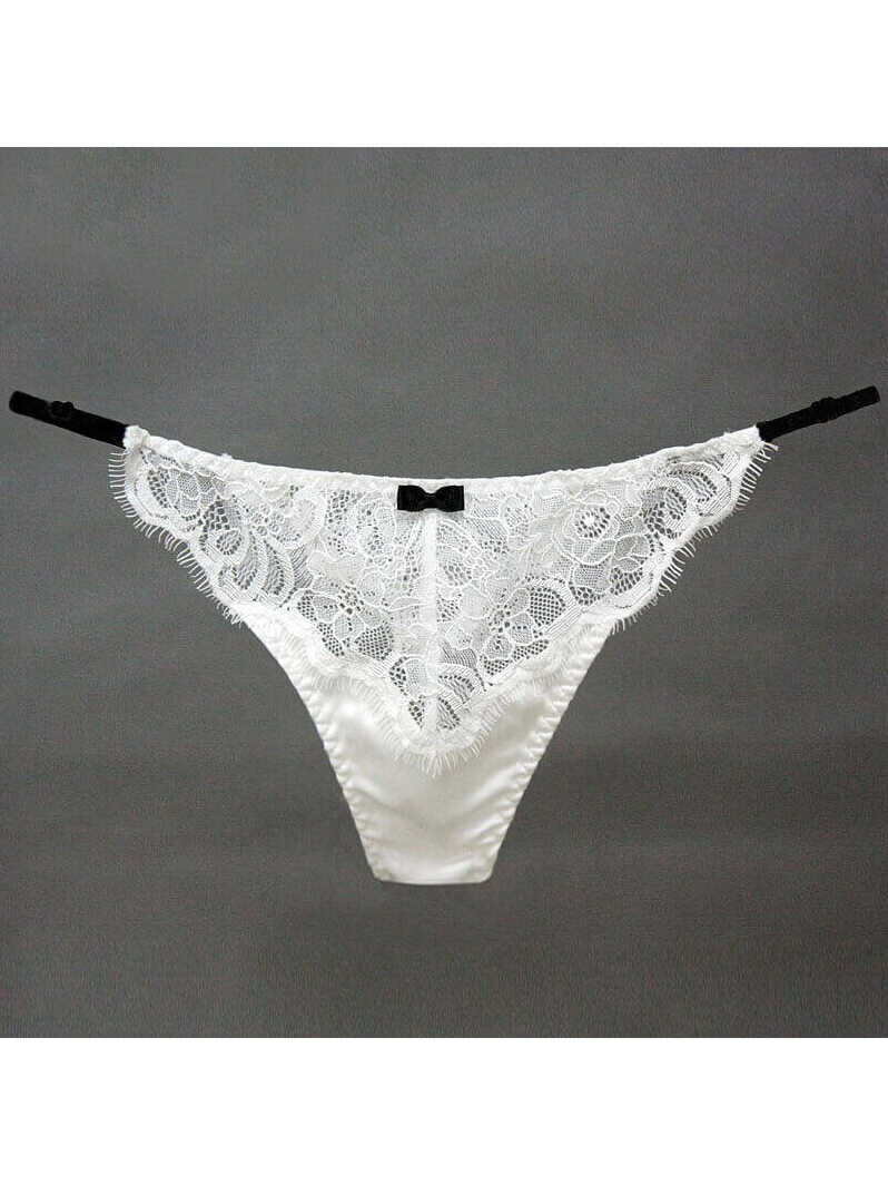 Lace and Mesh Silk Thong Panty [FST03] - $32.99 : Freedomsilk, Mulberry ...