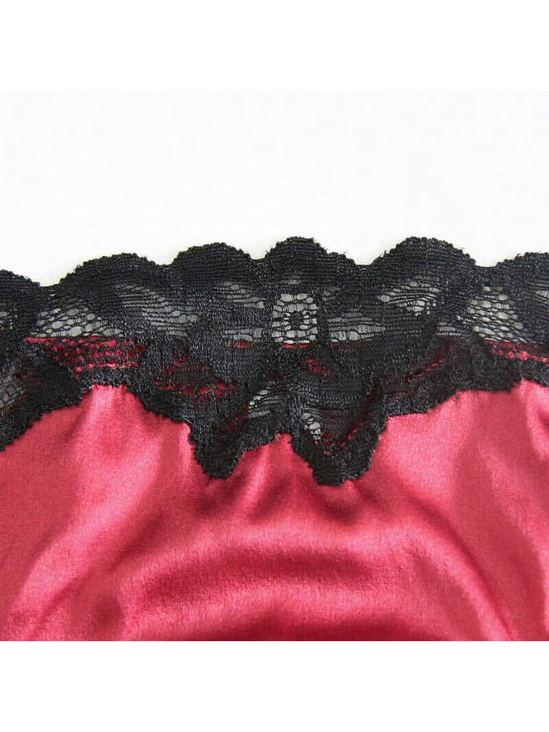 T-back Silk Panty with Embroidered Flowers