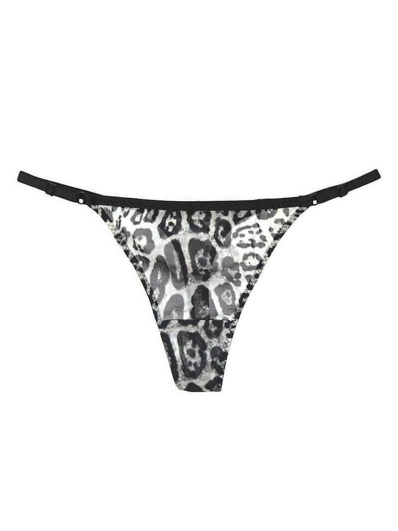 Leopard Printed Seamless Silk Thong Panty