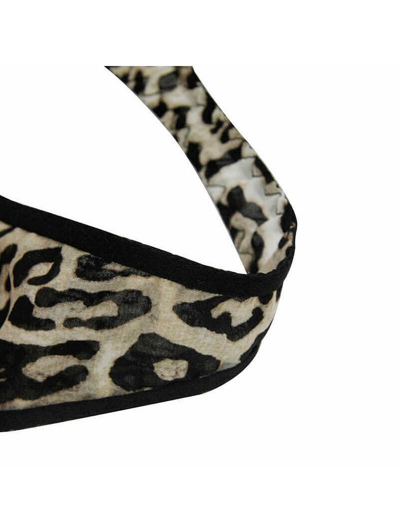 Leopard Printed Seamless Silk Thong Panty