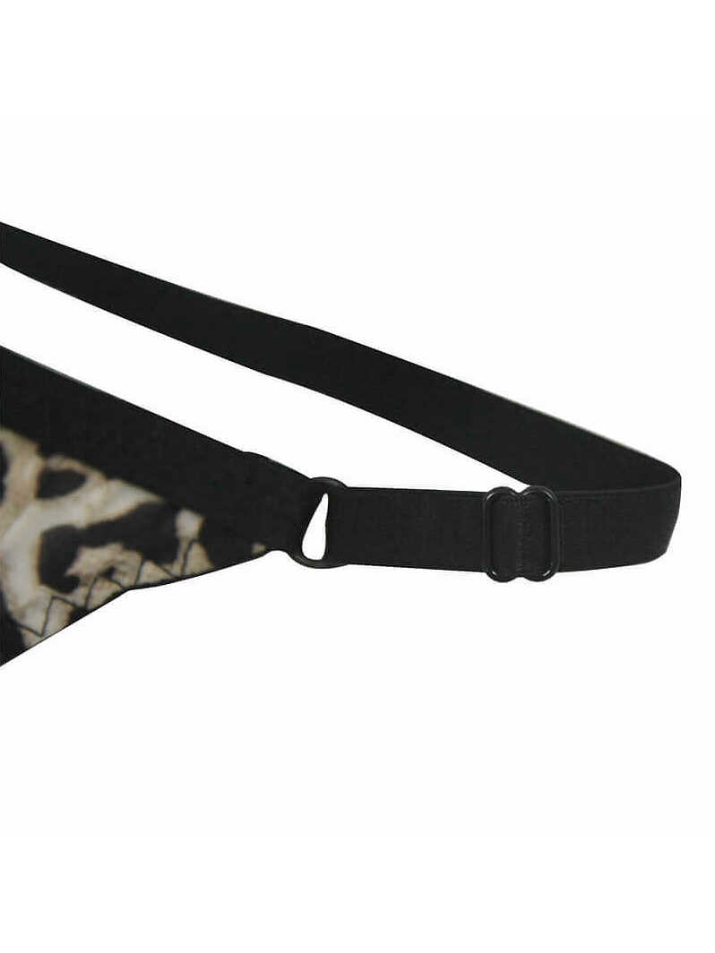 Leopard Printed Seamless Silk Thong Panty