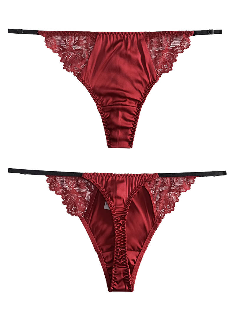 Silk Thong Panty with Pretty Flower Lace [FST09] - $32.99 : Freedomsilk ...