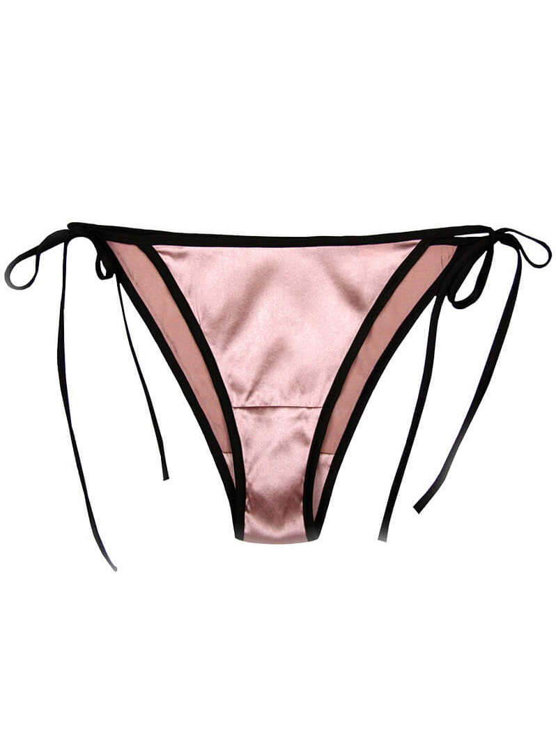 Cheeky Lace-up Charmeuse Silk Panty