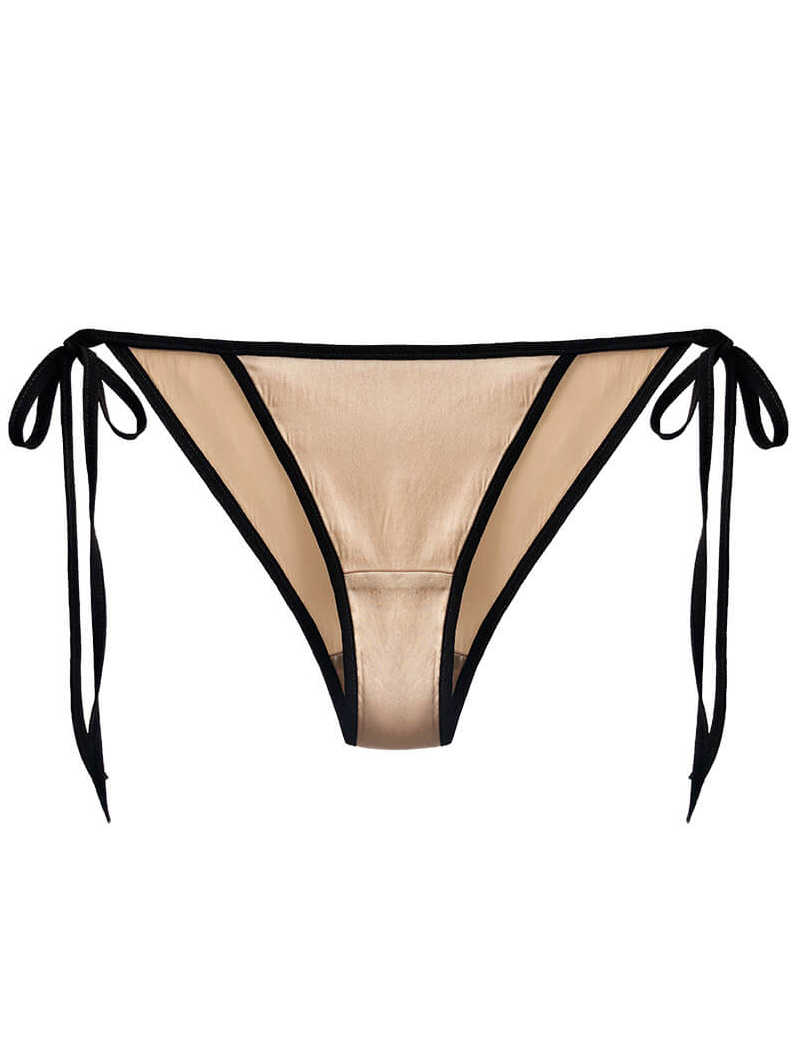 Cheeky Lace-up Charmeuse Silk Panty