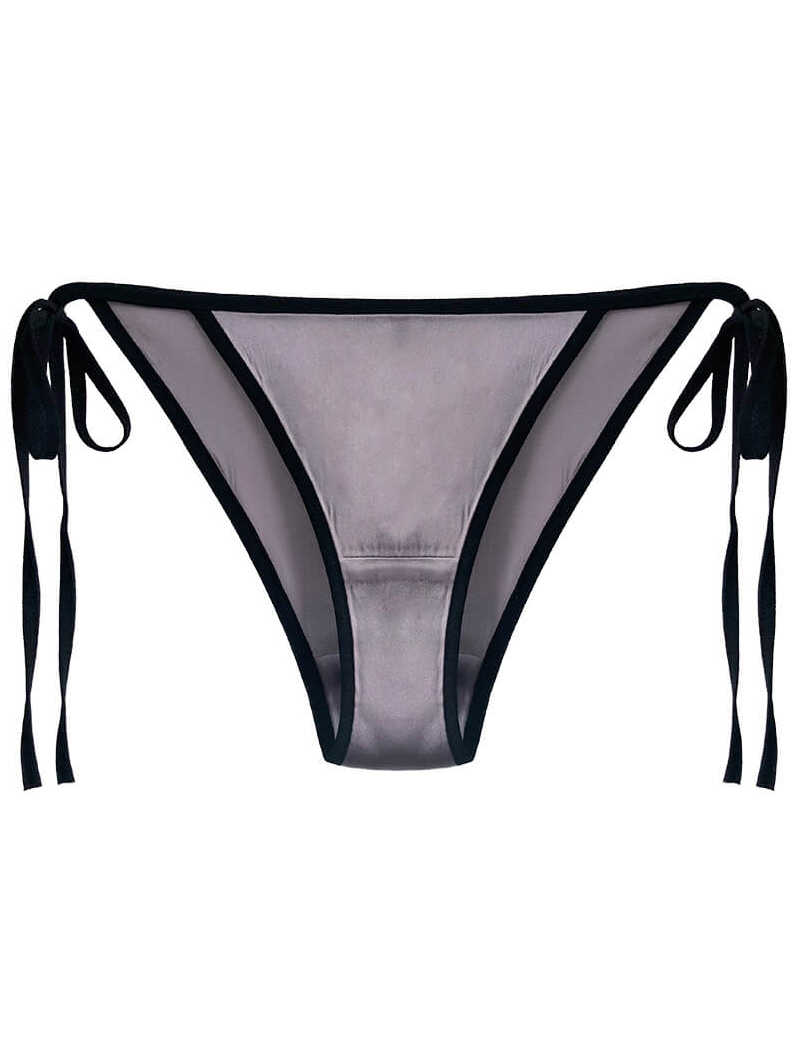 Cheeky Lace-up Charmeuse Silk Panty