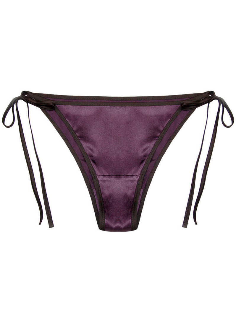 Cheeky Lace-up Charmeuse Silk Panty