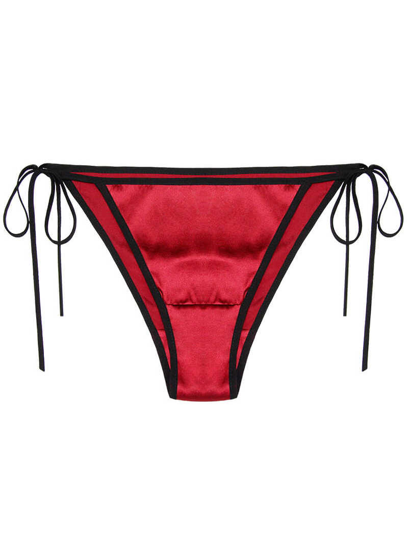 Cheeky Lace-up Charmeuse Silk Panty