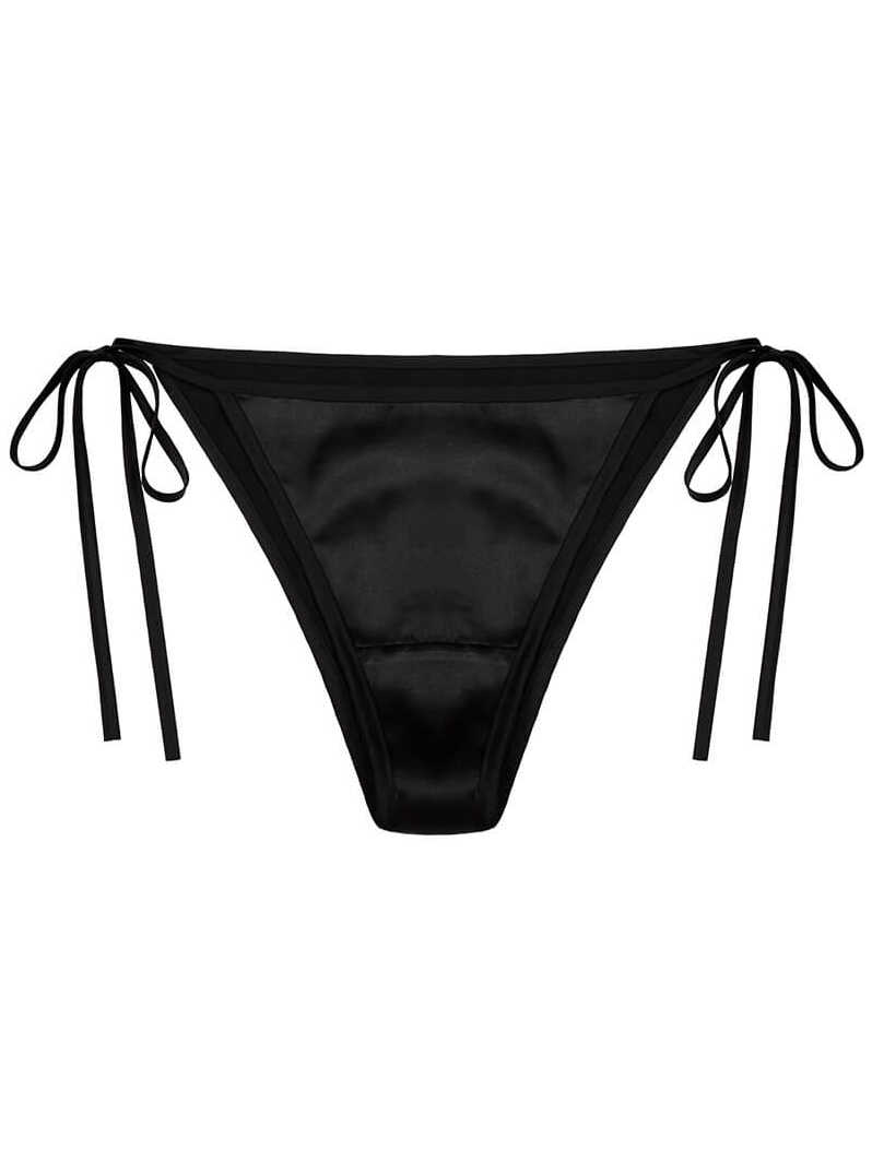 Cheeky Lace-up Charmeuse Silk Panty