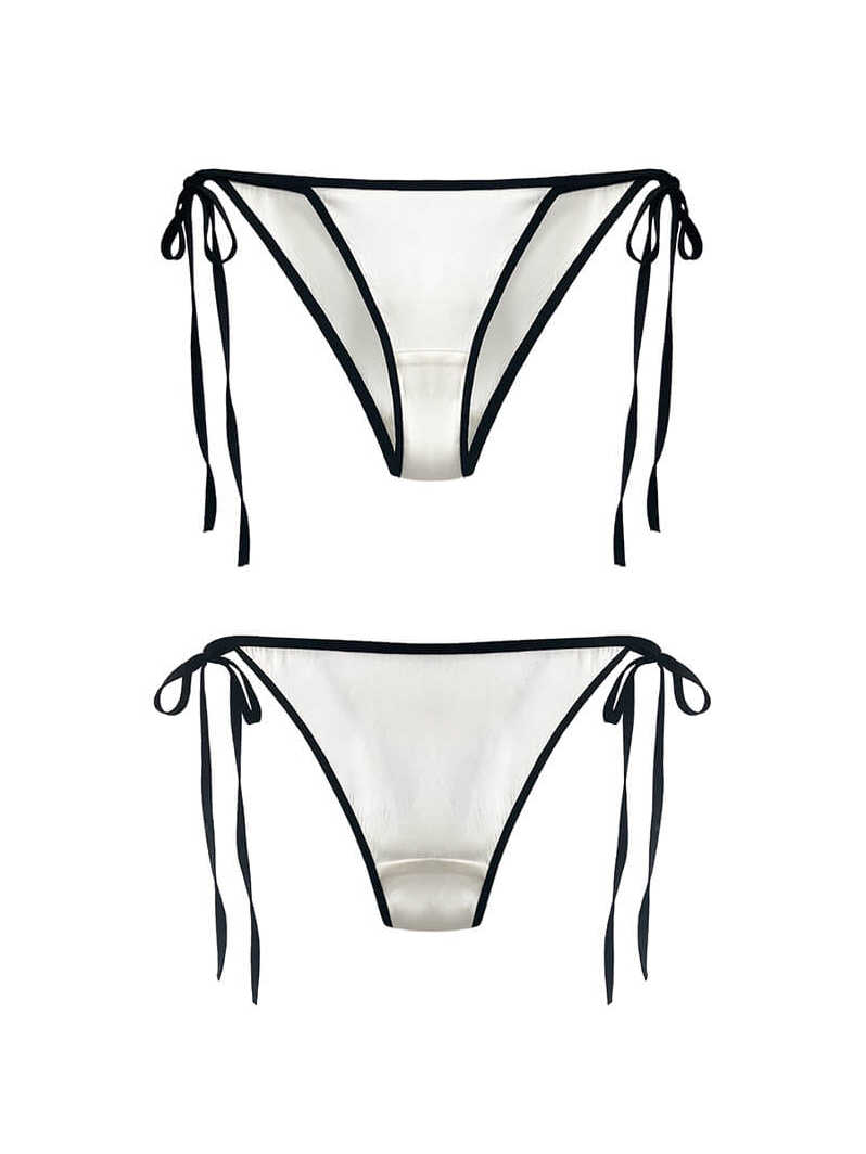 Cheeky Lace-up Charmeuse Silk Panty