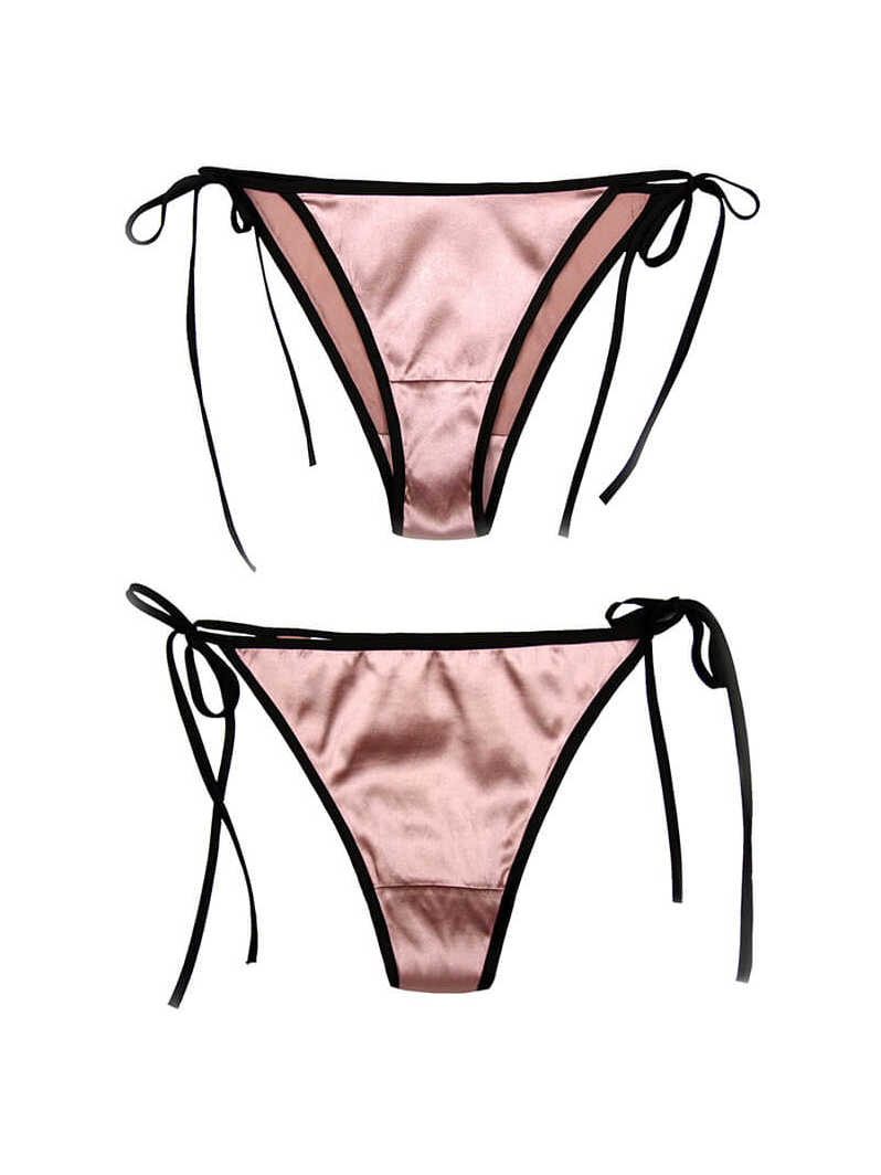 Cheeky Lace-up Charmeuse Silk Panty