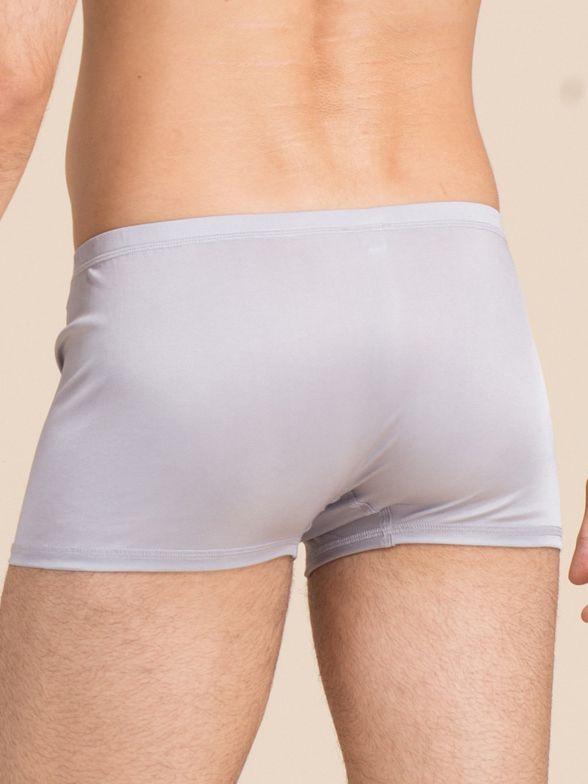 Men's Solid Color Mid-Waist Silk Boxer Shorts