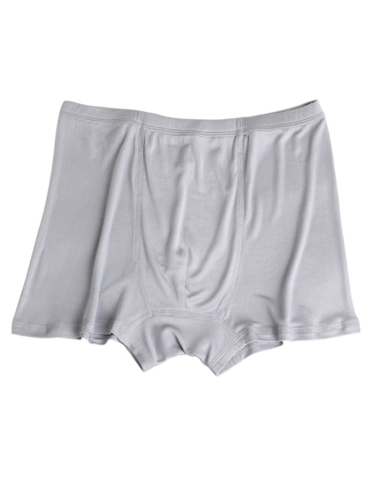 Men's Solid Color Mid-Waist Silk Boxer Shorts