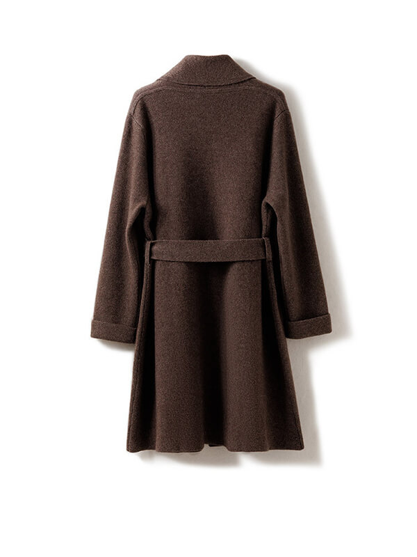Long Belted Cashmere Cardigan For Women