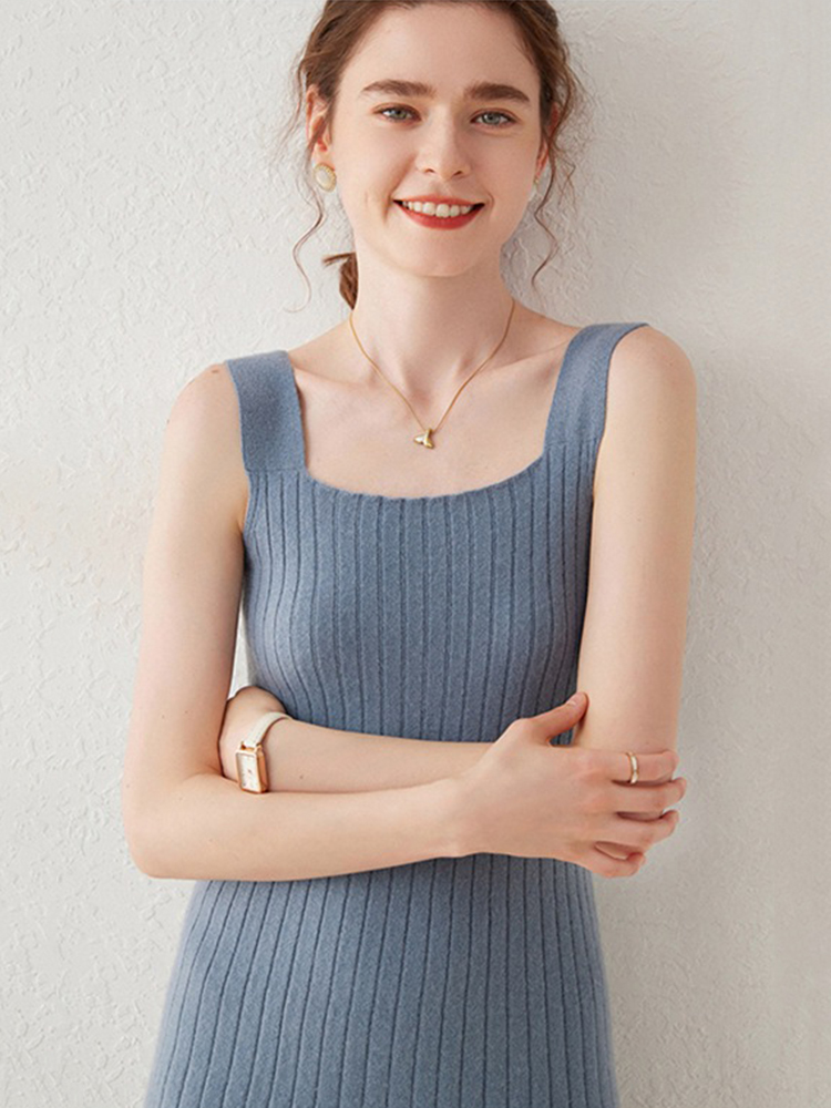 Soft Cashmere Tank Midi Dress For Women