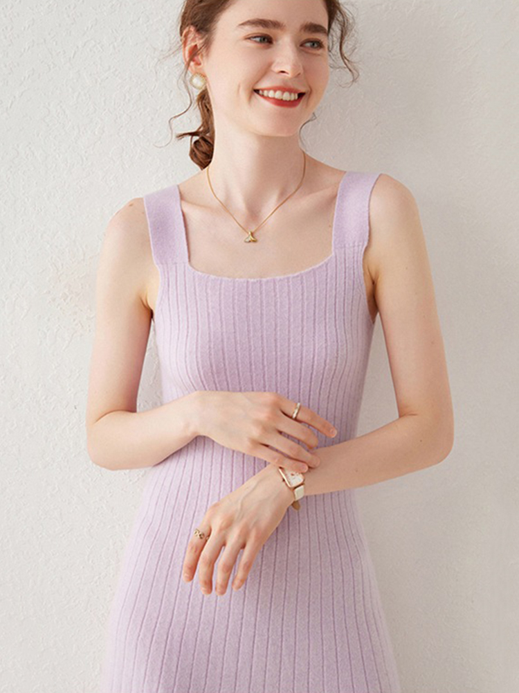 Soft Cashmere Tank Slip Dress For Women