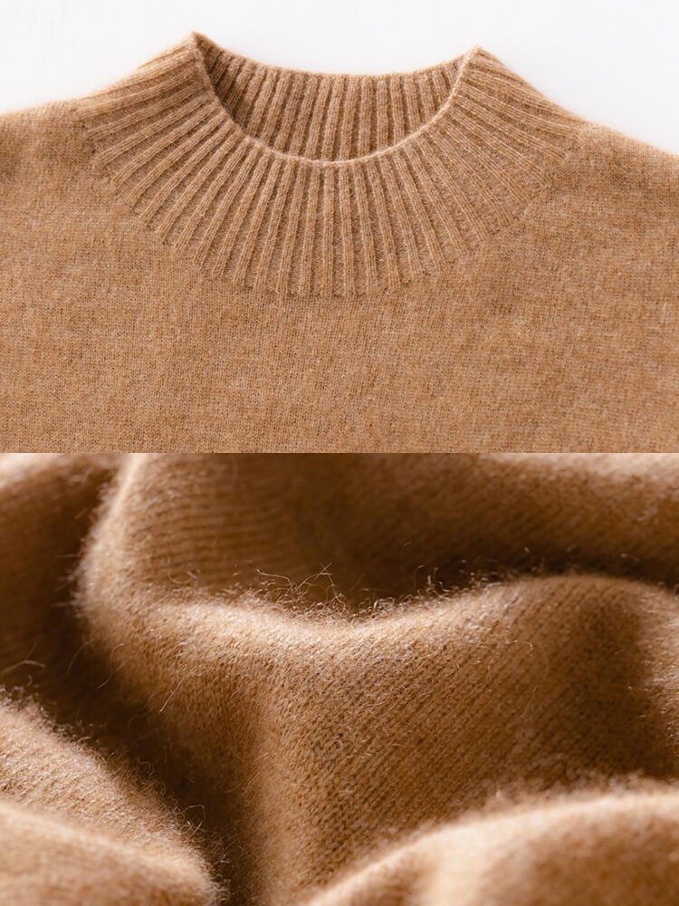 Cashmere Mock Neck Midi Dress with Side Slit