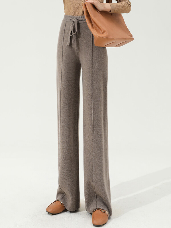 Stylish Drawstring Wool Pants For Women