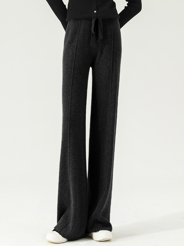 Stylish Drawstring Wool Pants For Women