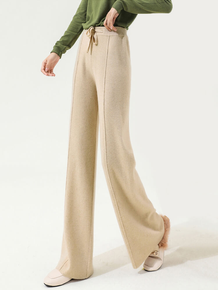 Stylish Drawstring Wool Pants For Women