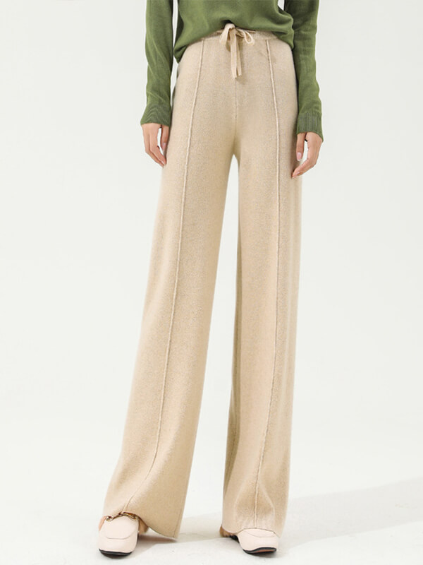 Stylish Drawstring Wool Pants For Women