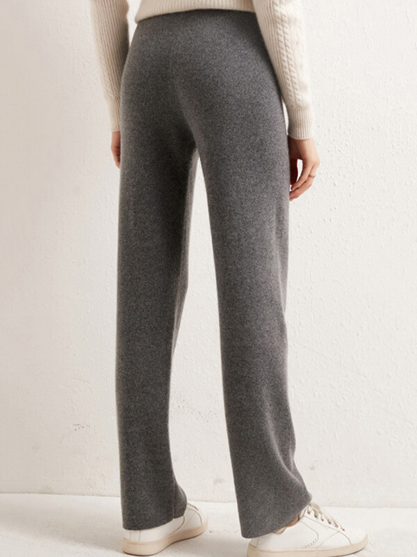 Classic Straight Leg Wool Pants For Women