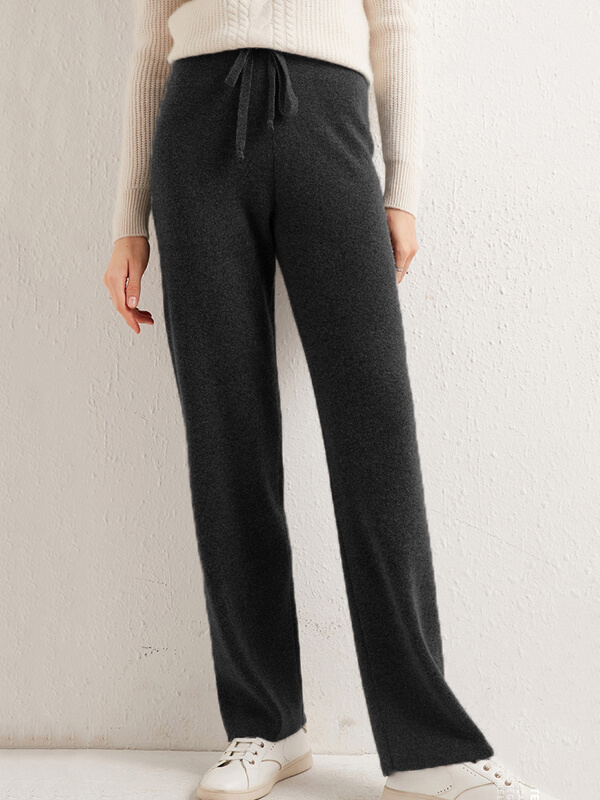 Classic Straight Leg Wool Pants For Women