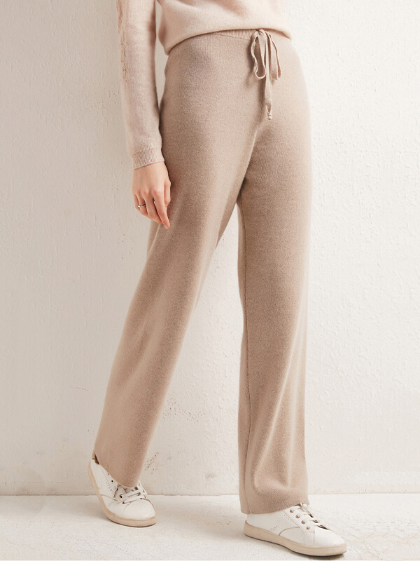 Classic Straight Leg Wool Pants For Women